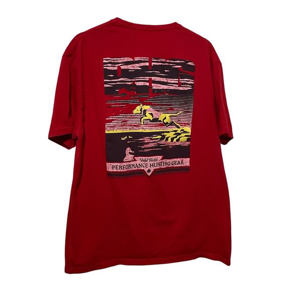 Columbia PHG Mens XL Red Short Sleeve Performance Hunting Gear Dog Crew Neck - Picture 2 of 10